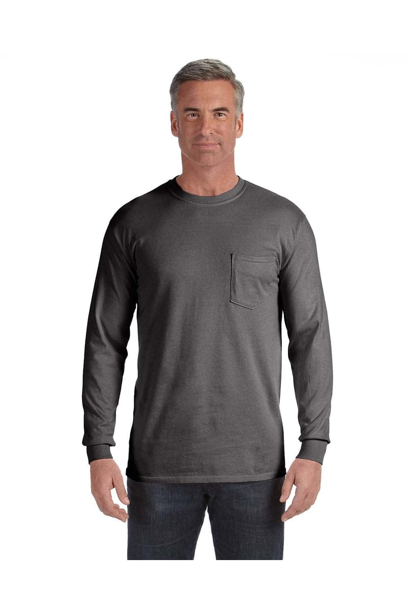 Comfort Colors C4410: Adult Heavyweight Long-Sleeve Pocket T-Shirt in Pepper