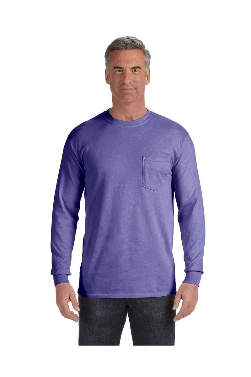 Comfort Colors C4410: Adult Heavyweight Long-Sleeve Pocket T-Shirt in Violet
