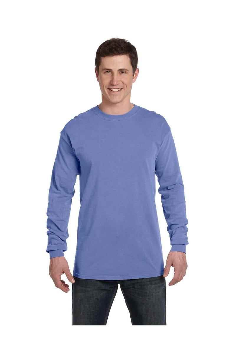 Comfort Colors C6014 Adult Heavyweight RS Long-Sleeve T-Shirt in Flo Blue
