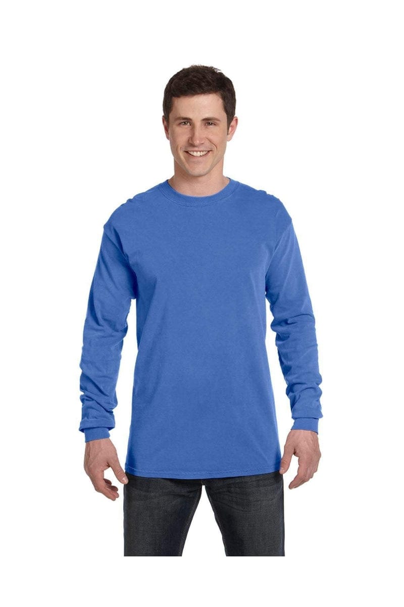 Comfort Colors C6014 Adult Heavyweight RS Long-Sleeve T-Shirt in Neon Blue