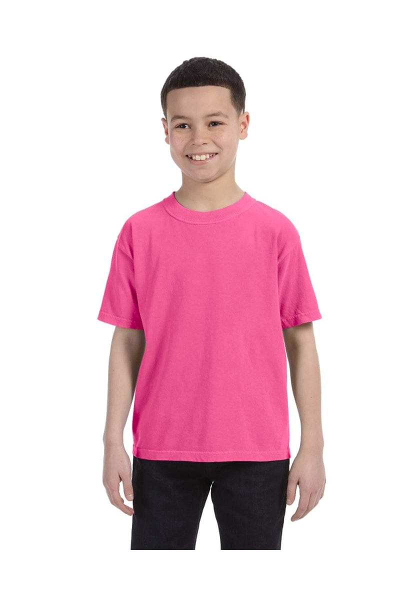 Comfort Colors C9018 Youth Midweight T-Shirt in Neon Pink