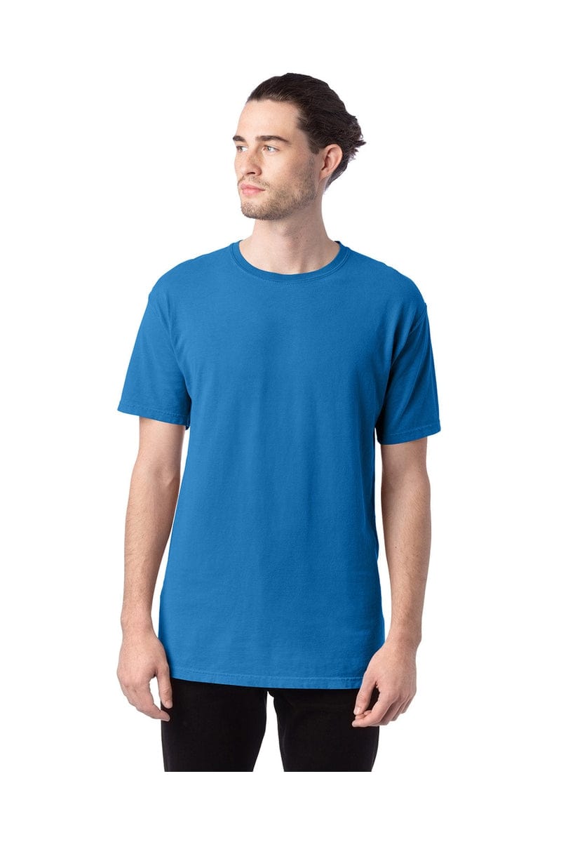 ComfortWash by Hanes GDH100: Men's 5.5 oz., 100% Ringspun Cotton Garment-Dyed T-Shirt in Summer Sky
