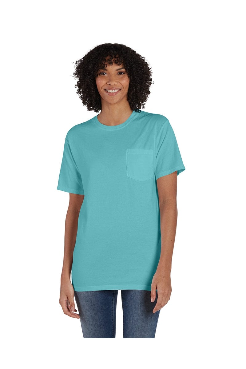 ComfortWash by Hanes GDH150: Unisex 5.5 oz., 100% Ringspun Cotton Garment-Dyed T-Shirt with Pocket in Mint