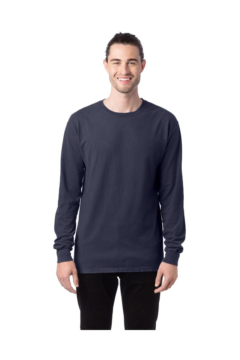 ComfortWash by Hanes GDH200: Unisex 5.5 oz., 100% Ringspun Cotton Garment-Dyed Long-Sleeve T-Shirt in Anchor Slate