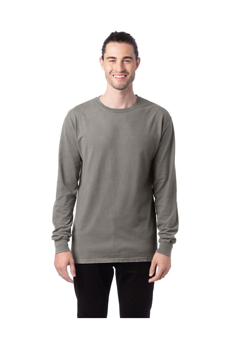 ComfortWash by Hanes GDH200: Unisex 5.5 oz., 100% Ringspun Cotton Garment-Dyed Long-Sleeve T-Shirt in Concrete