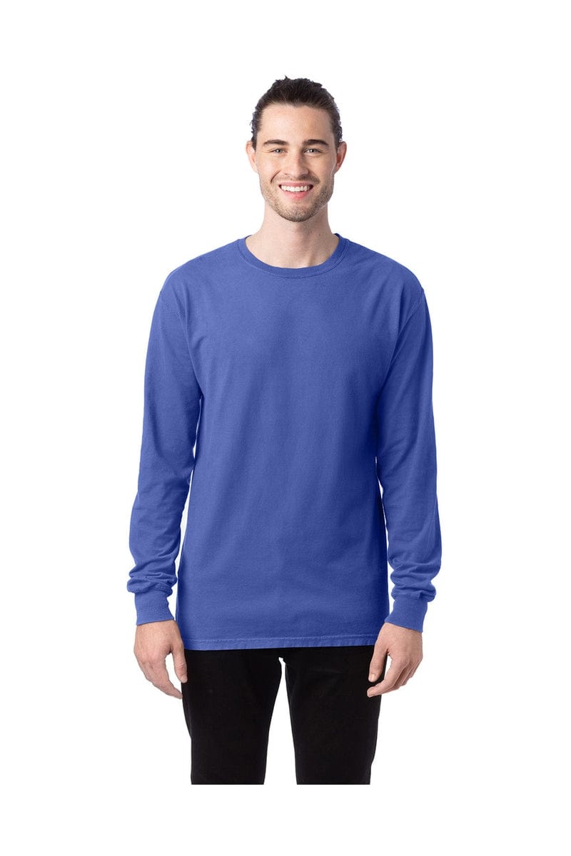 ComfortWash by Hanes GDH200: Unisex 5.5 oz., 100% Ringspun Cotton Garment-Dyed Long-Sleeve T-Shirt in Deep Forte