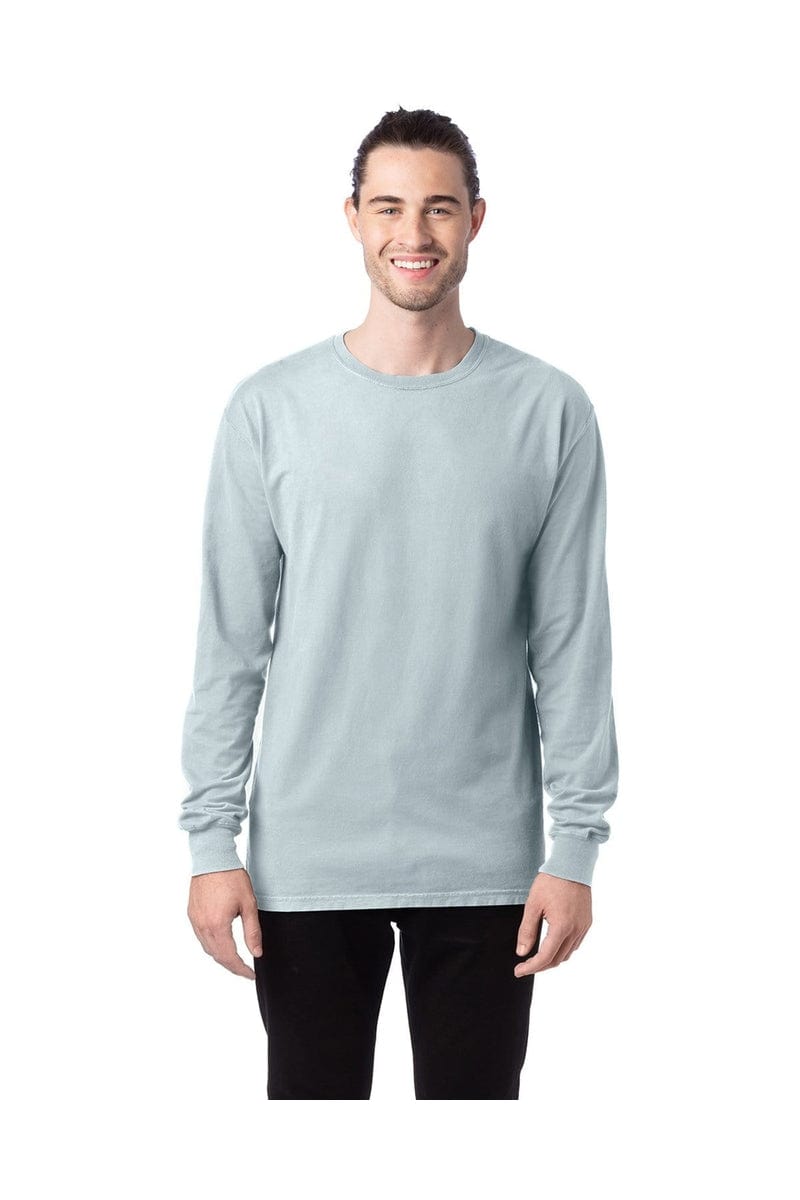 ComfortWash by Hanes GDH200: Unisex 5.5 oz., 100% Ringspun Cotton Garment-Dyed Long-Sleeve T-Shirt in Soothing Blue