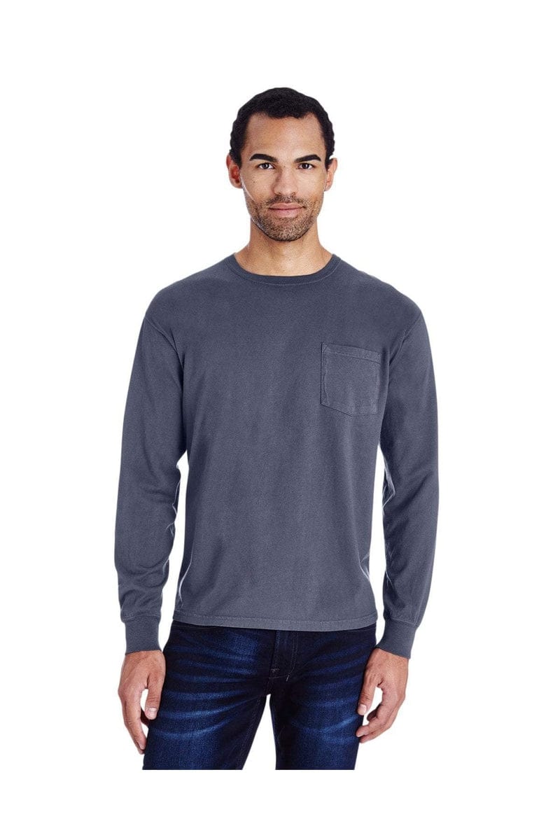 ComfortWash by Hanes GDH250: Unisex 5.5 oz., 100% Ringspun Cotton Garment-Dyed Long-Sleeve T-Shirt with Pocket in 