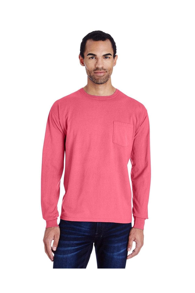 ComfortWash by Hanes GDH250: Unisex 5.5 oz., 100% Ringspun Cotton Garment-Dyed Long-Sleeve T-Shirt with Pocket in 
