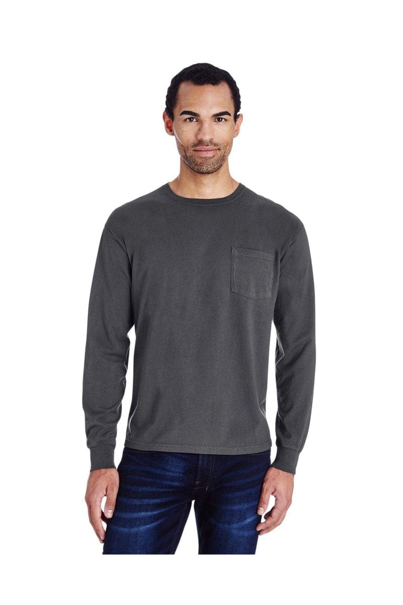 ComfortWash by Hanes GDH250: Unisex 5.5 oz., 100% Ringspun Cotton Garment-Dyed Long-Sleeve T-Shirt with Pocket in 
