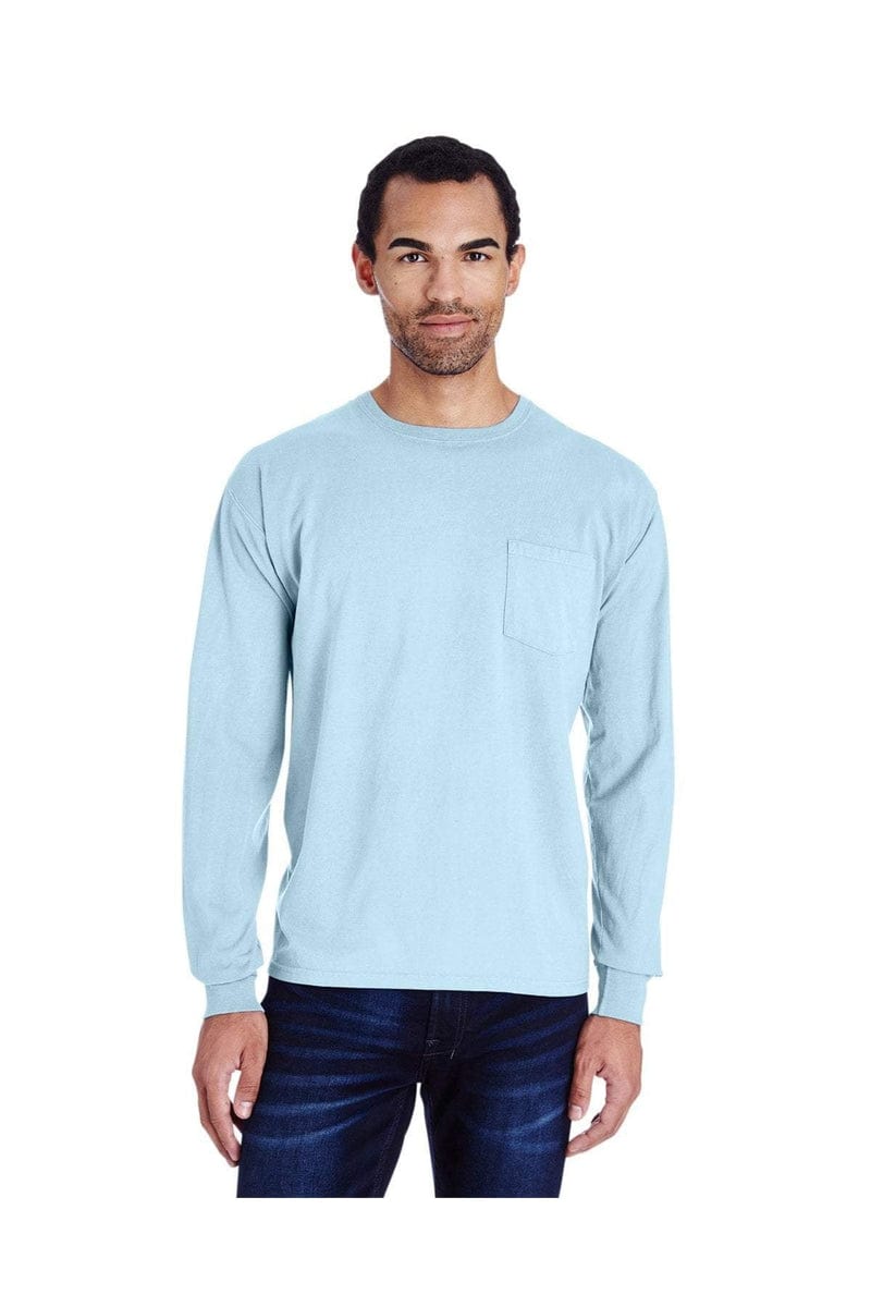 ComfortWash by Hanes GDH250: Unisex 5.5 oz., 100% Ringspun Cotton Garment-Dyed Long-Sleeve T-Shirt with Pocket in 