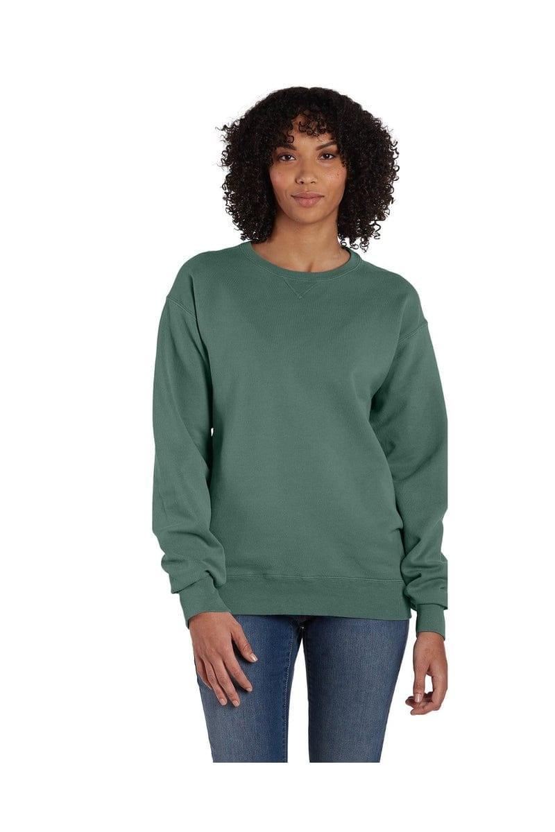 ComfortWash by Hanes GDH400 Unisex 7.2 oz., 80/20 Crew Sweatshirt in Cypress Green