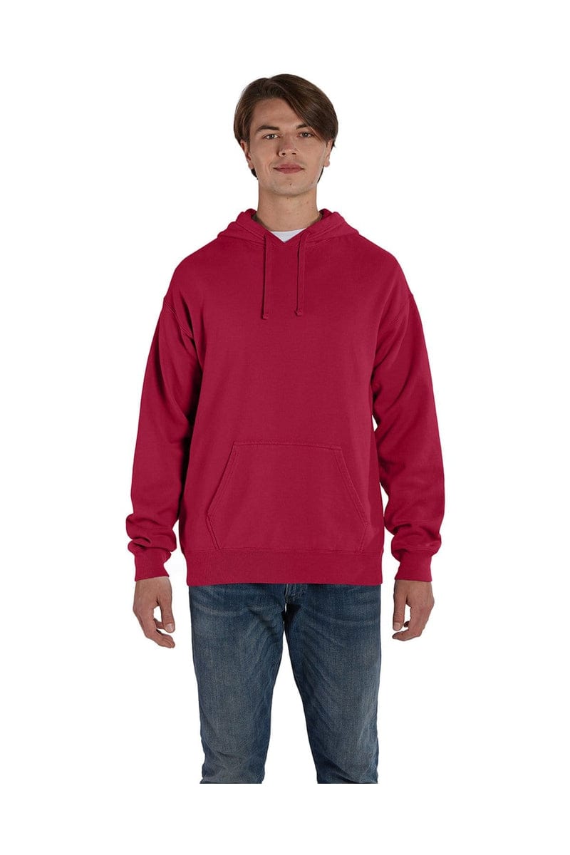 ComfortWash by Hanes GDH450 Unisex 7.2 oz., 80/20 Pullover Hood Sweatshirt in Crimson Fall