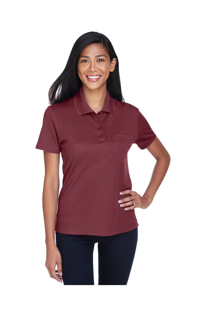 Core 365 78181P Ladies' Origin Performance Pique Polo with Pocket in Burgundy