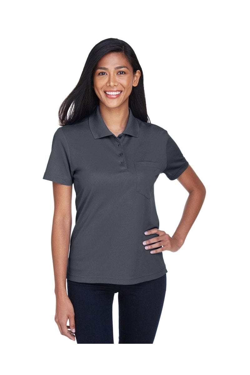 Core 365 78181P Ladies' Origin Performance Pique Polo with Pocket in Carbon