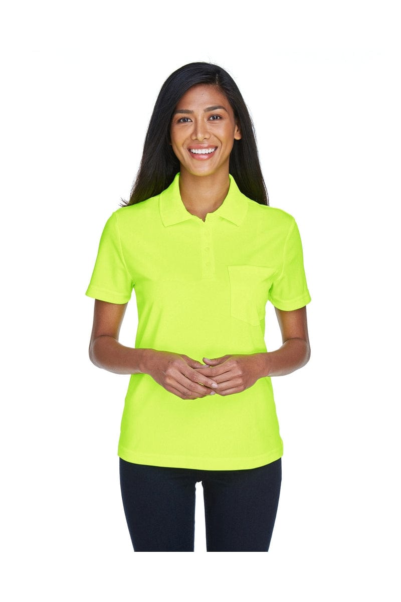 Core 365 78181P Ladies' Origin Performance Pique Polo with Pocket in Safety Yellow