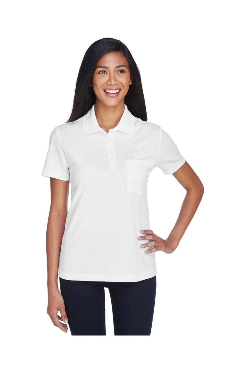 Core 365 78181P Ladies' Origin Performance Pique Polo with Pocket in White