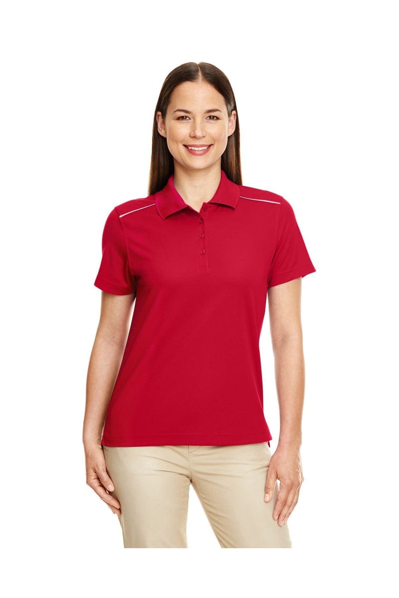 Core 365 78181R Ladies' Radiant Performance Pique Polo with Reflective Piping in 