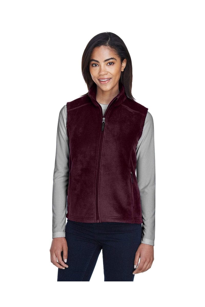 Core 365 78191 Ladies' Journey Fleece Vest in Burgundy