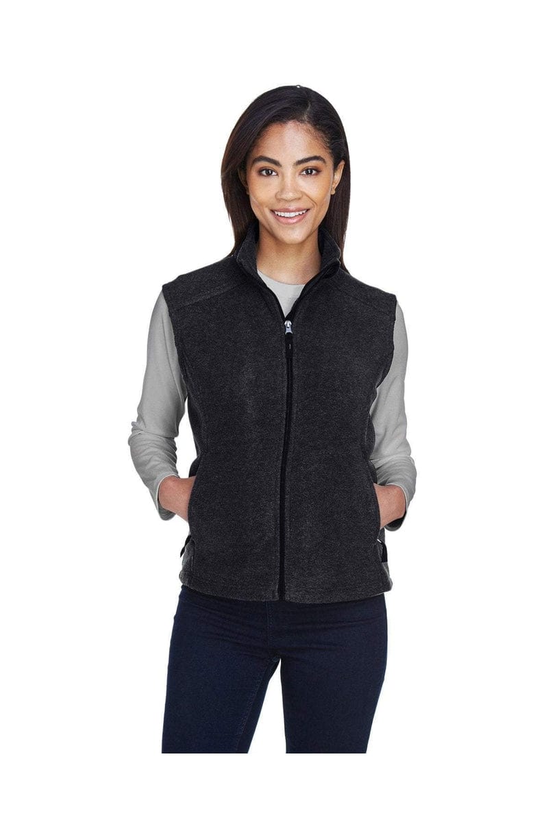 Core 365 78191 Ladies' Journey Fleece Vest in Heather Charcoal