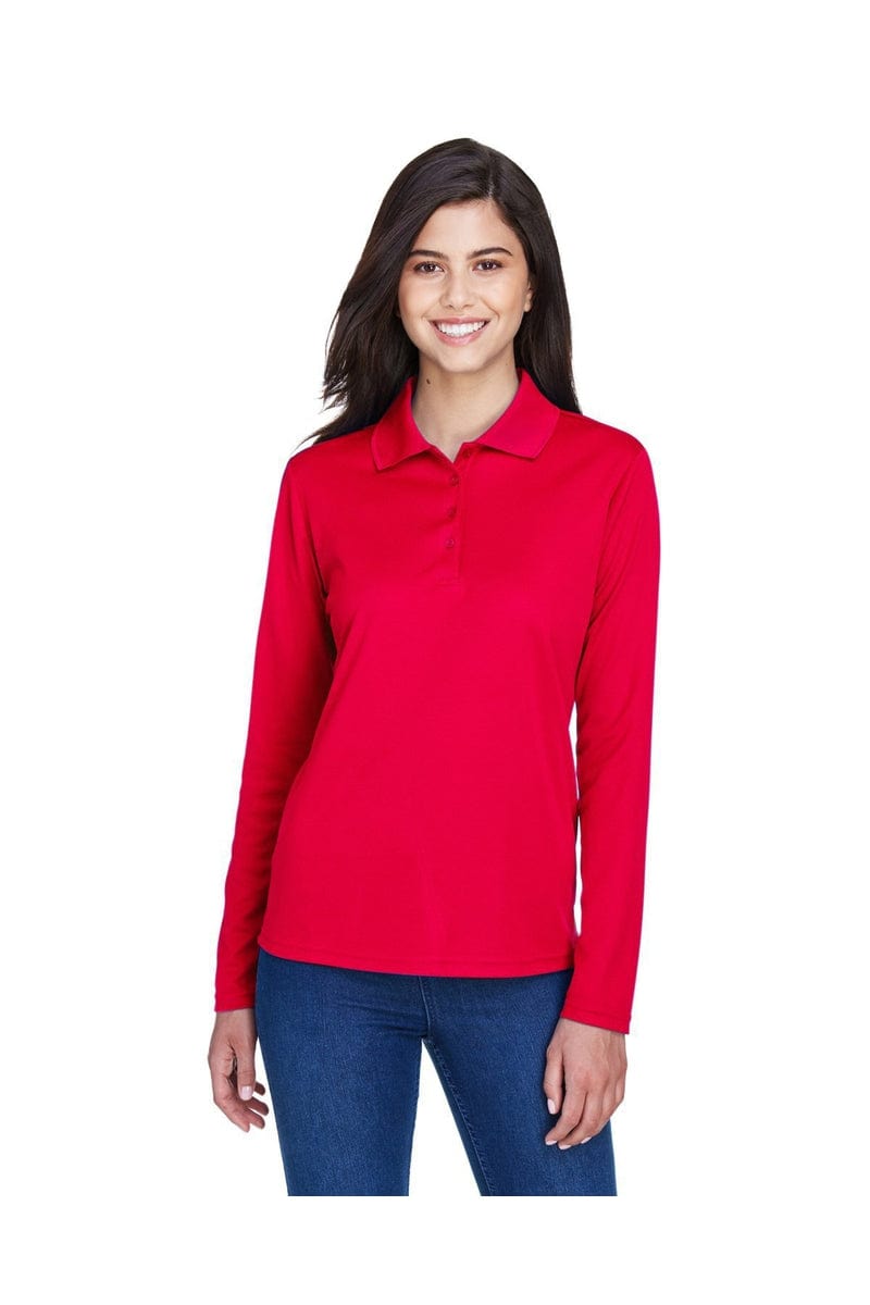 Core 365 78192 Ladies' Pinnacle Performance Long-Sleeve Pique Polo in 