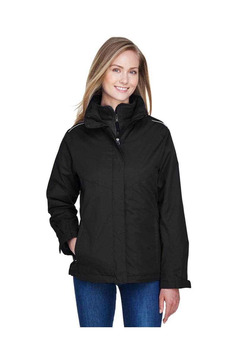 Core 365 78205 Ladies' Region 3-in-1 Jacket with Fleece Liner in Black