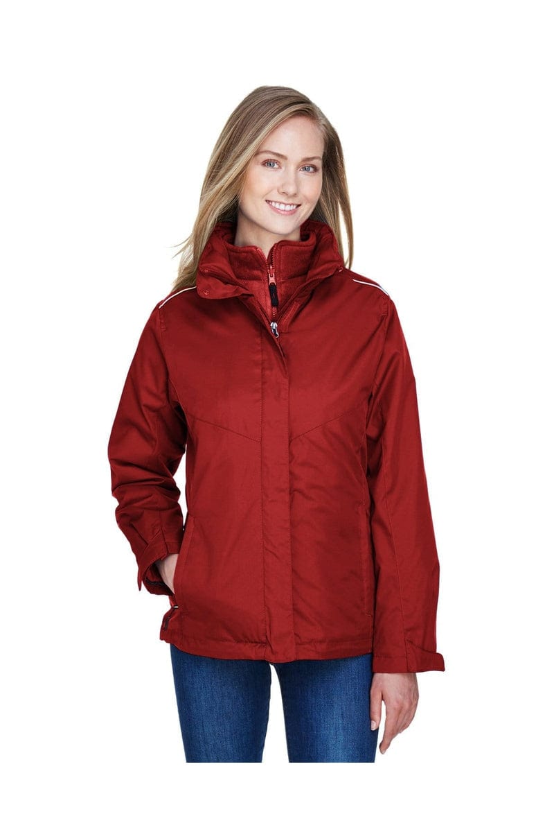 Core 365 78205 Ladies' Region 3-in-1 Jacket with Fleece Liner in Classic Red