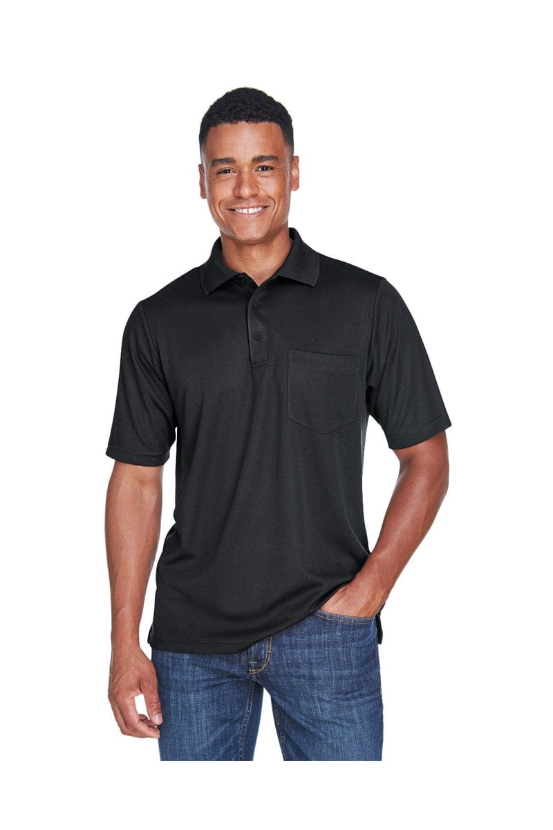 Core 365 88181P Men's Origin Performance Pique Polo with Pocket in Black