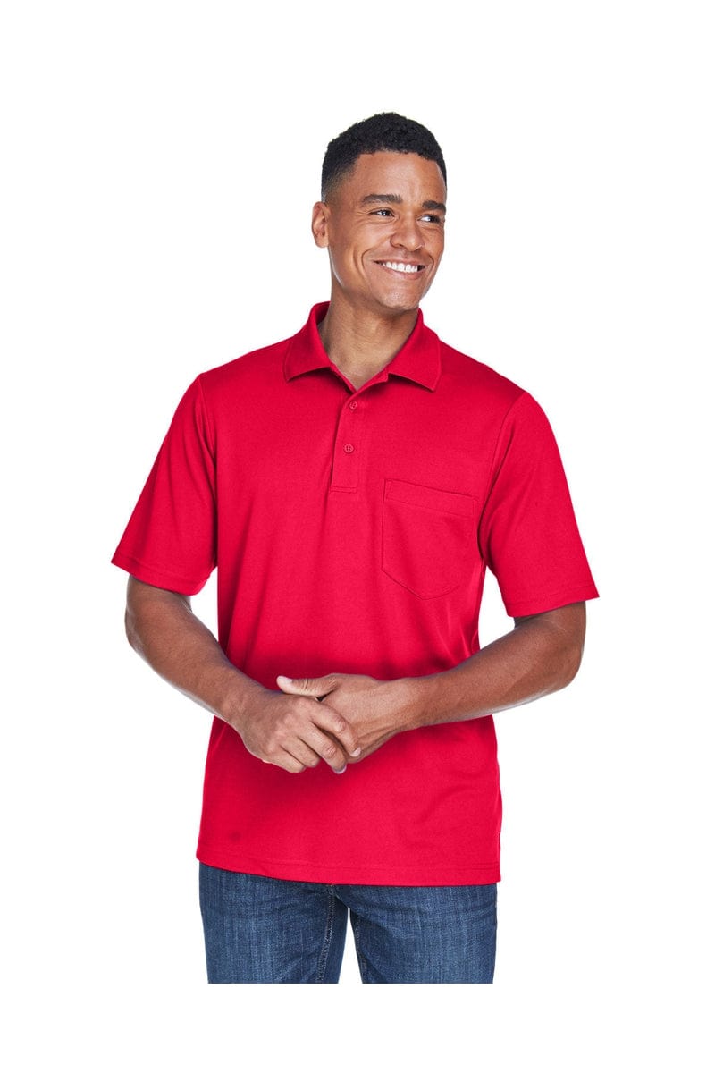 Core 365 88181P Men's Origin Performance Pique Polo with Pocket in Classic Red