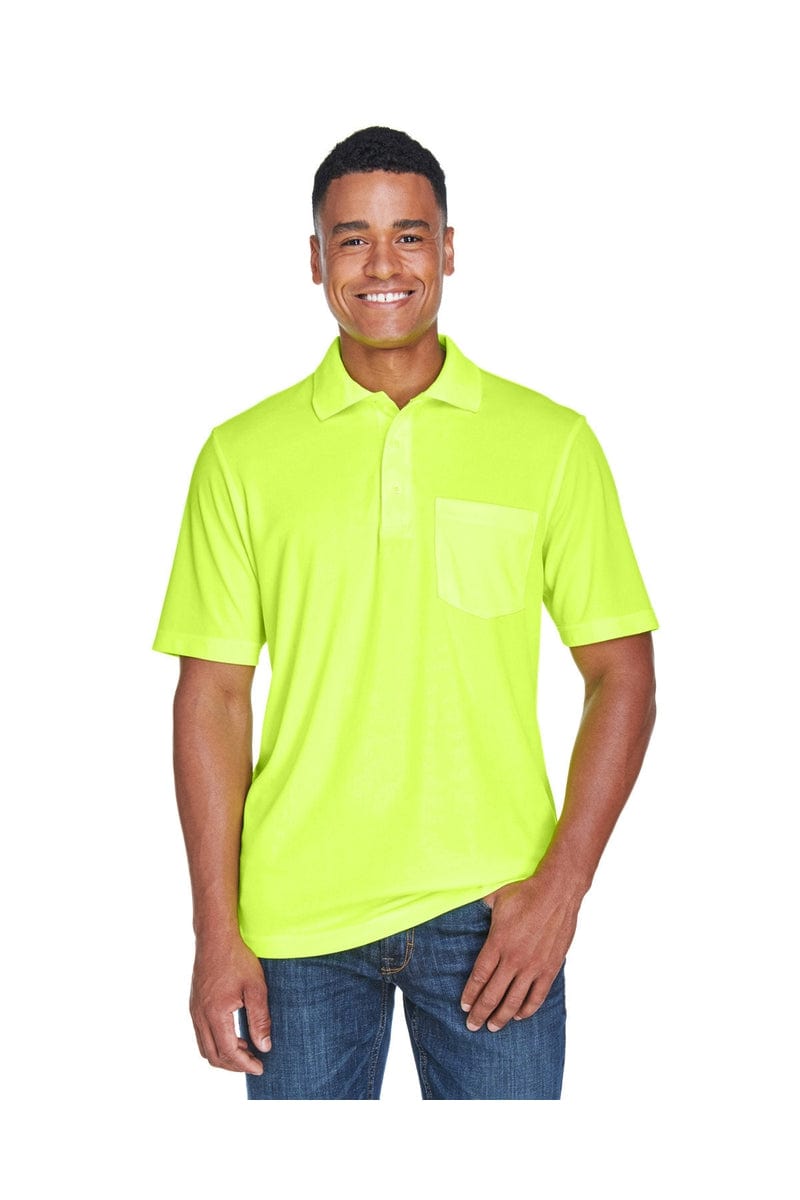 Core 365 88181P Men's Origin Performance Pique Polo with Pocket in Safety Yellow
