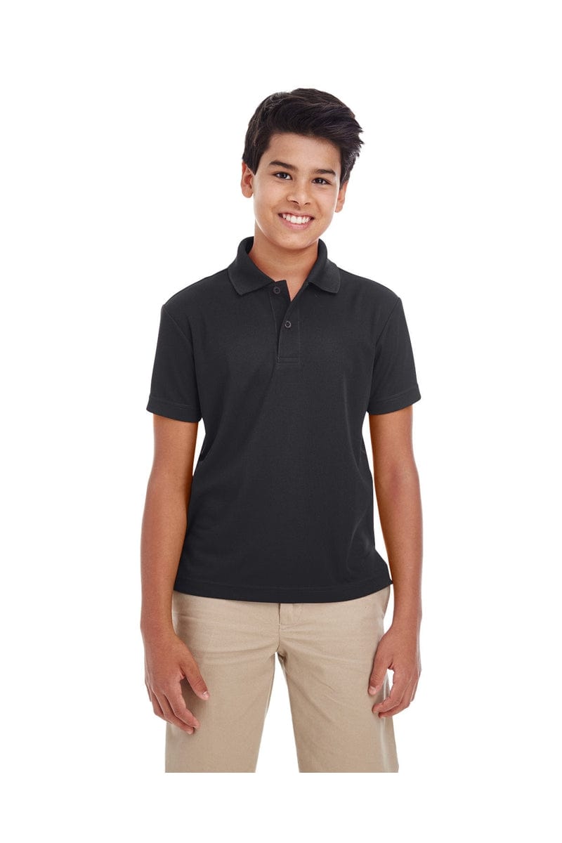Core 365 88181Y Youth Origin Performance Pique Polo in Black