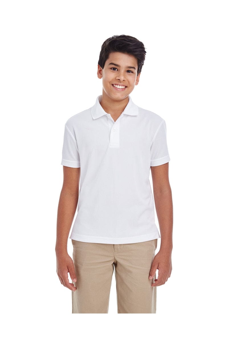 Core 365 88181Y Youth Origin Performance Pique Polo in White