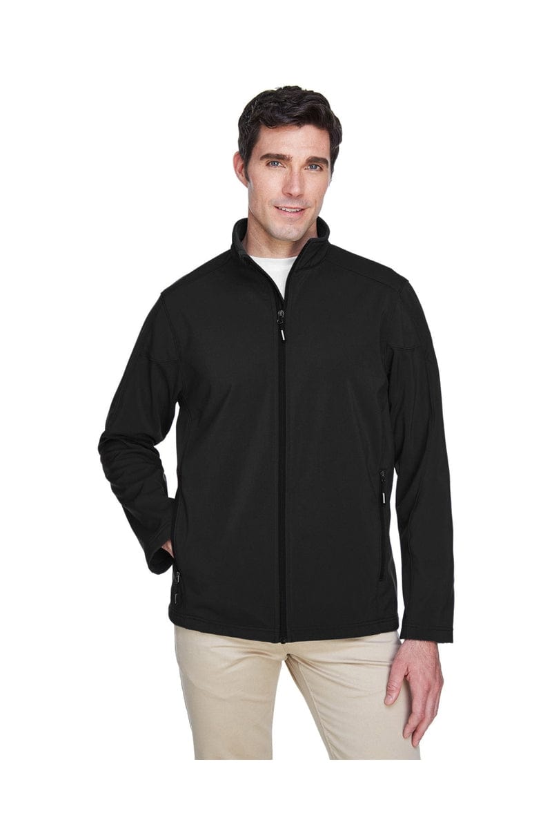 Core 365 88184 Men's Cruise Two-Layer Fleece Bonded Soft Shell Jacket in Black