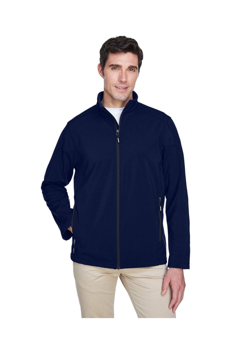 Core 365 88184T Men's Tall Cruise Two-Layer Fleece Bonded Soft Shell Jacket in Classic Navy