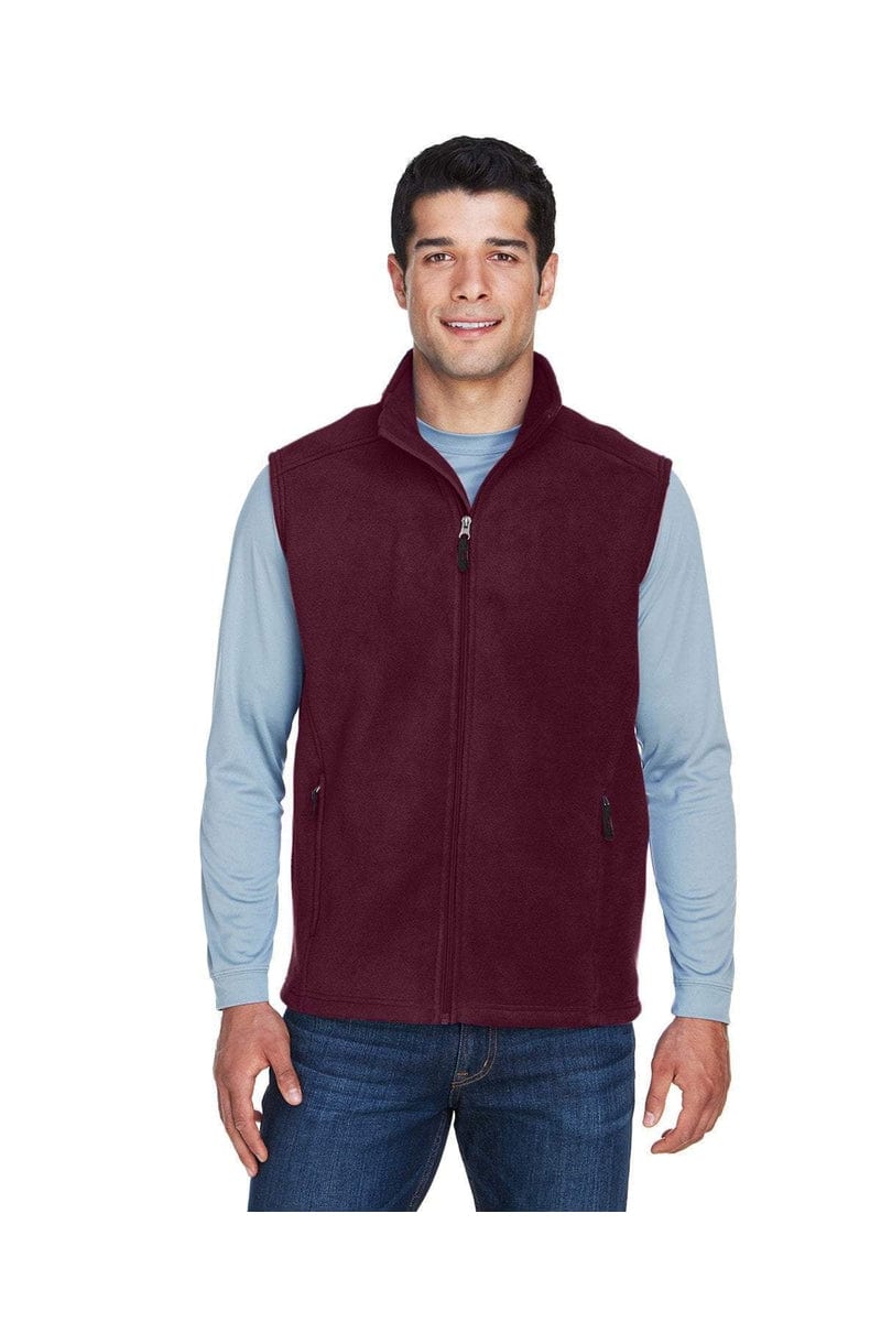 Core 365 88191 Men's Journey Fleece Vest in Burgundy