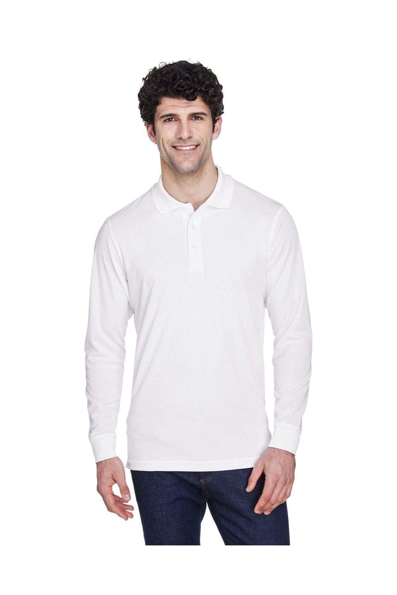 Core 365 88192 Men's Pinnacle Performance Long-Sleeve Pique Polo in 