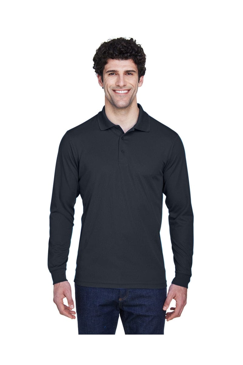 Core 365 88192 Men's Pinnacle Performance Long-Sleeve Pique Polo in Carbon