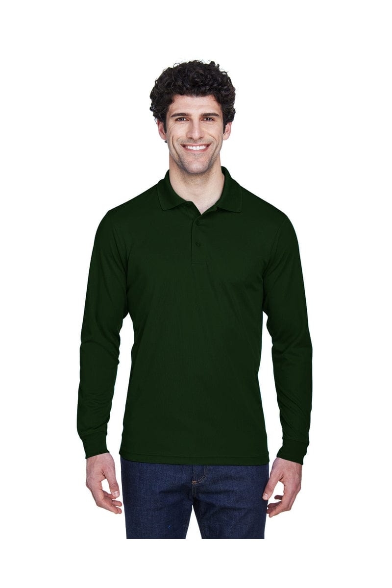 Core 365 88192 Men's Pinnacle Performance Long-Sleeve Pique Polo in Forest