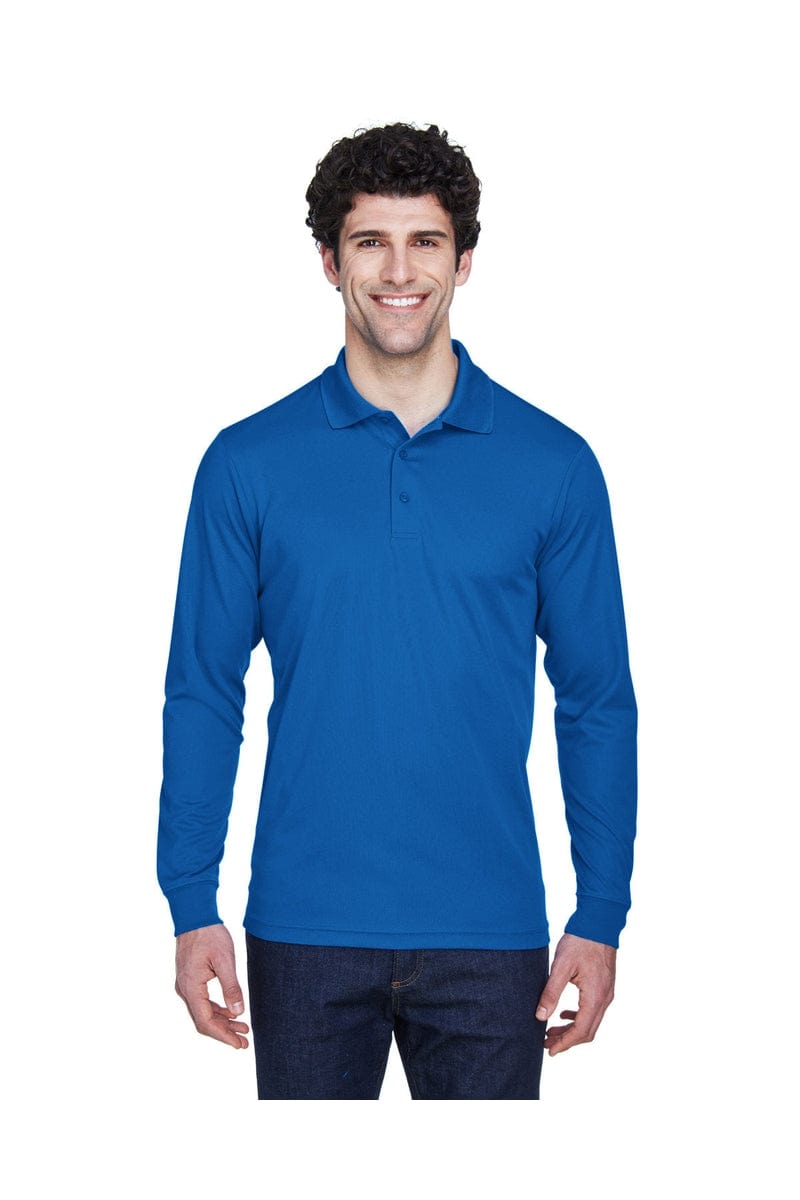 Core 365 88192 Men's Pinnacle Performance Long-Sleeve Pique Polo in True Royal