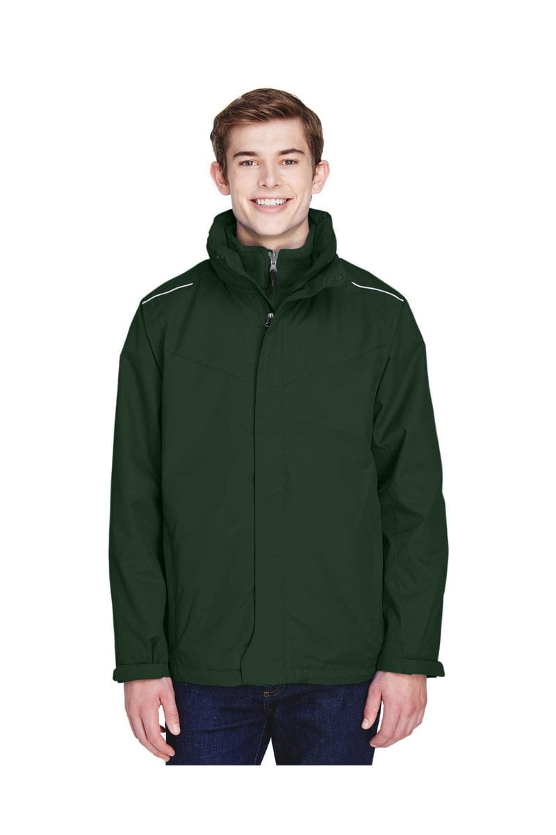 Core 365 88205 Men's Region 3-in-1 Jacket with Fleece Liner in Forest