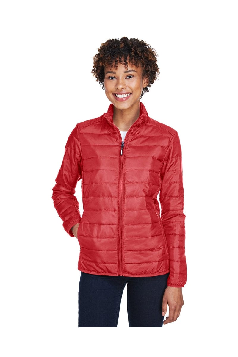 Core 365 CE700W Ladies' Prevail Packable Puffer Jacket in Classic Red