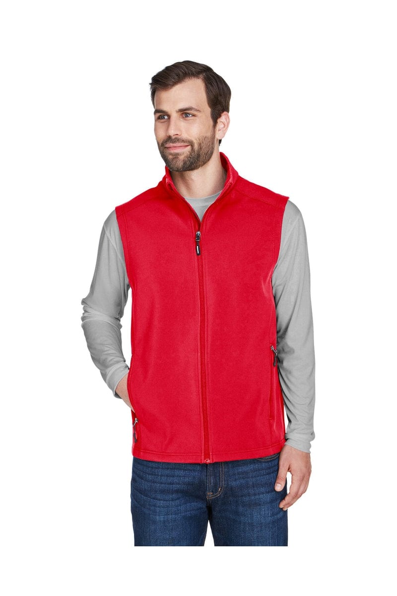 Core 365 CE701 Men's Cruise Two-Layer Fleece Bonded Soft Shell Vest in Classic Red