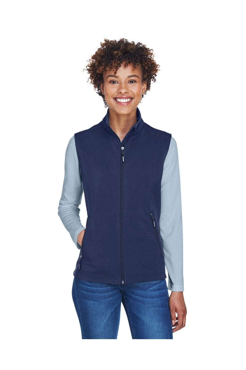 Core 365 CE701W Ladies' Cruise Two-Layer Fleece Bonded Soft Shell Vest in Classic Navy