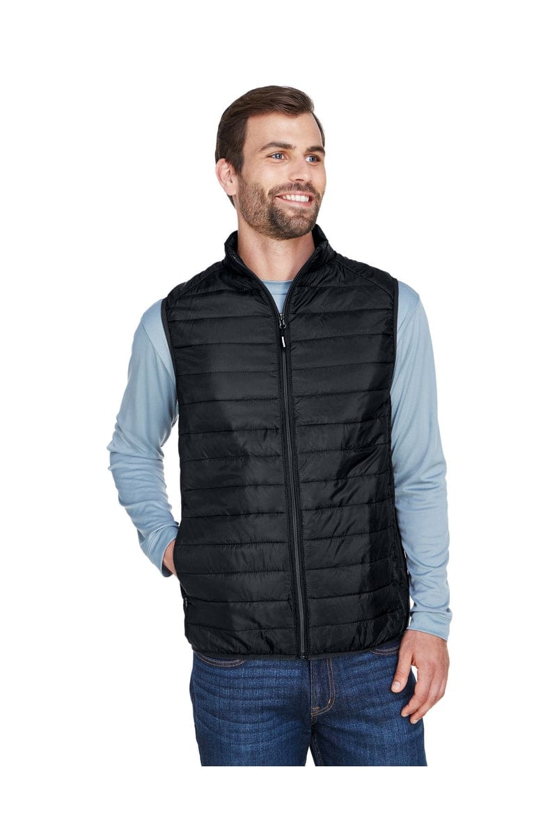Core 365 CE702 Men's Prevail Packable Puffer Vest in Black