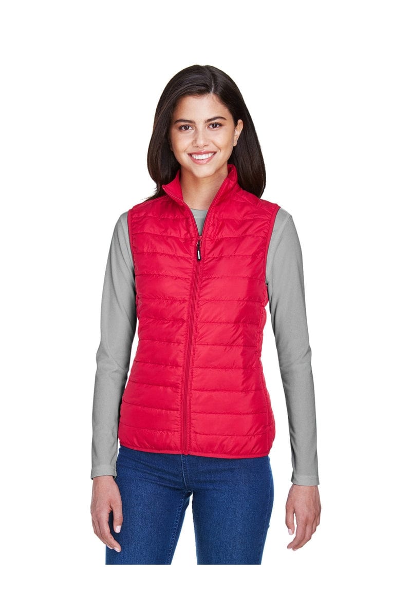 Core 365 CE702W Ladies' Prevail Packable Puffer Vest in Classic Red