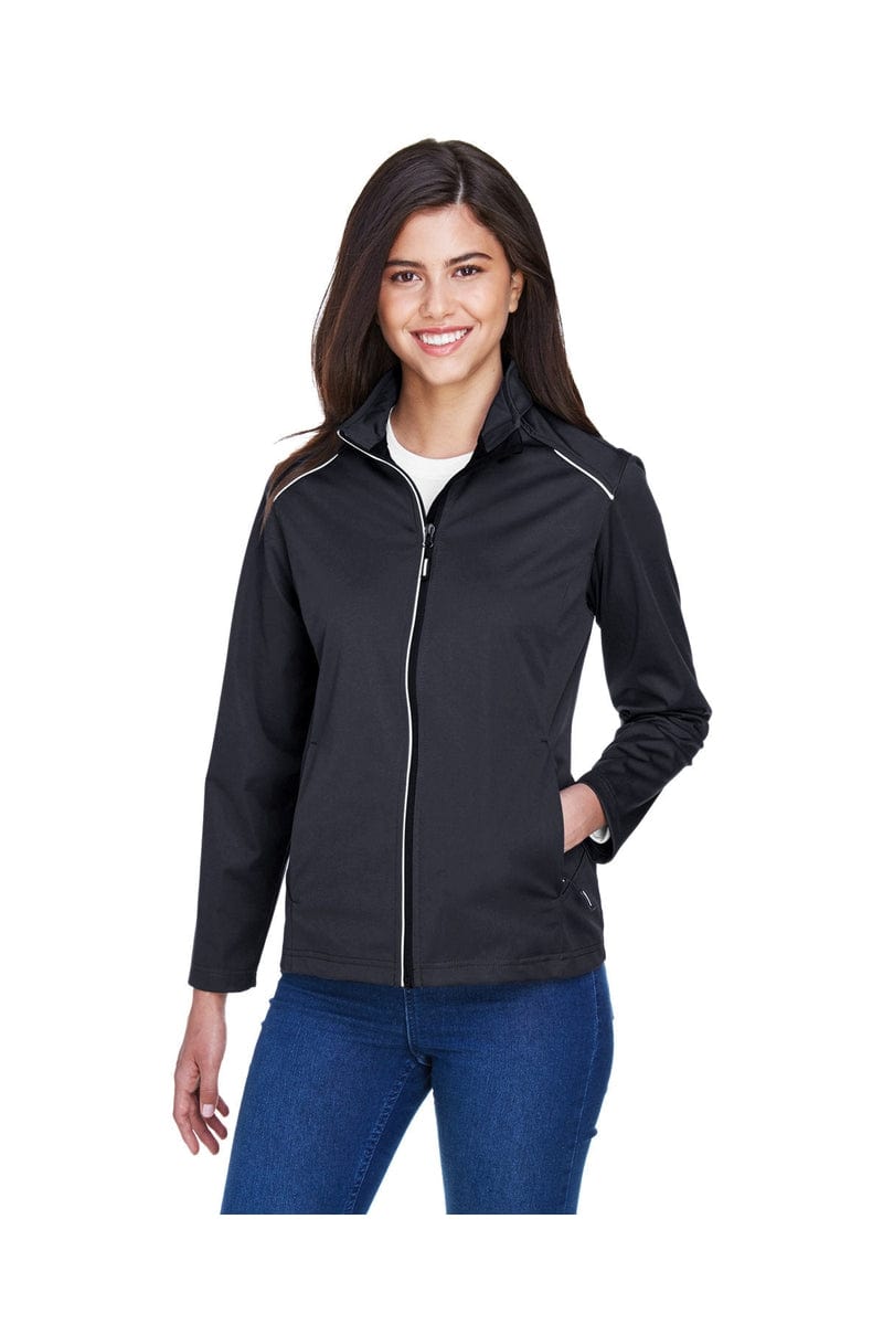 Core 365 CE708W Ladies' Techno Lite Three-Layer Knit Tech-Shell in Black