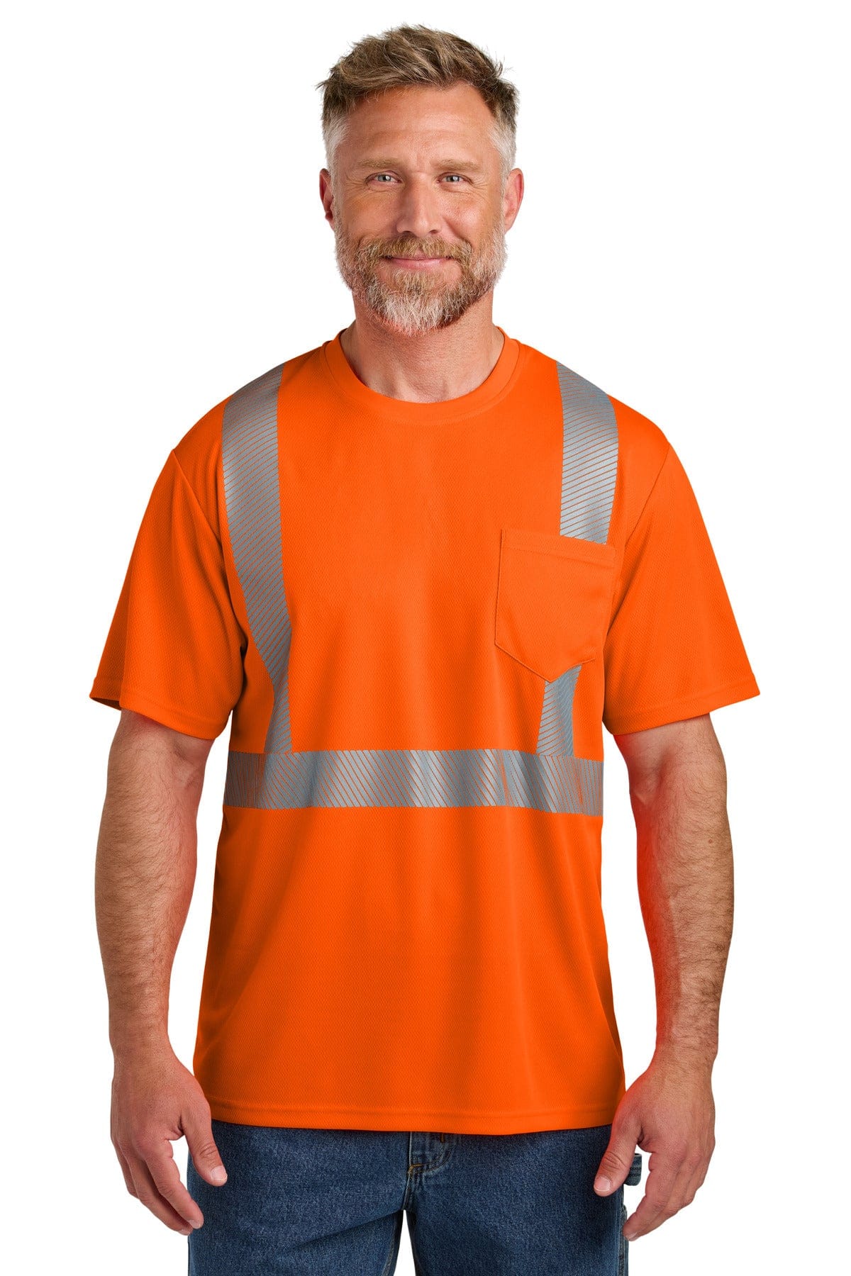 CornerStone CS204 ANSI 107 Class 2 Segmented Tape Tee in Safety Orange