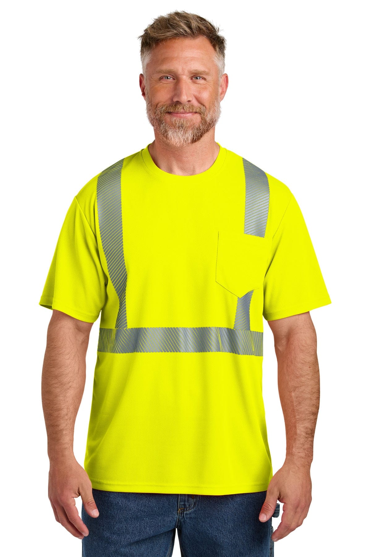 CornerStone CS204 ANSI 107 Class 2 Segmented Tape Tee in Safety Yellow