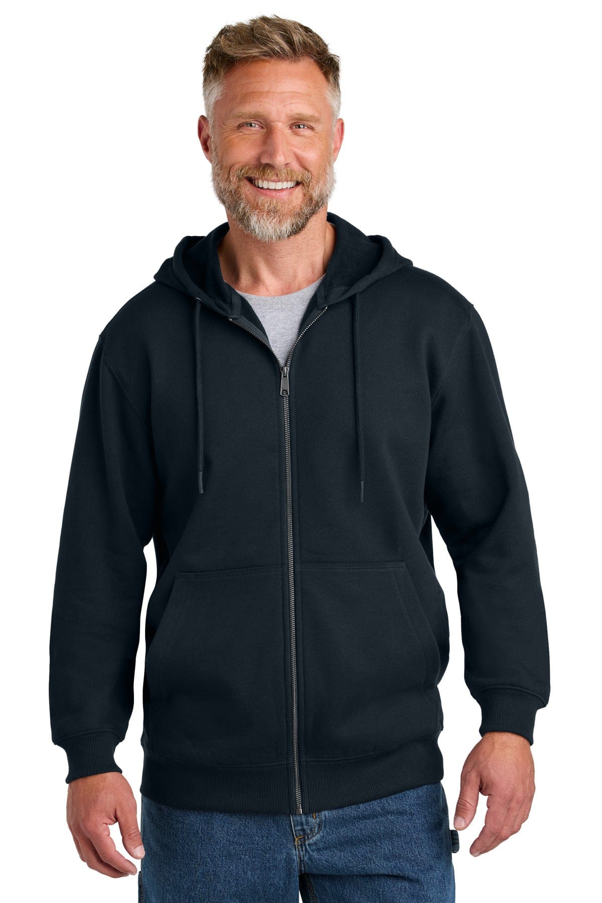 CornerStone CSF631 Tough Fleece Full-Zip Hoodie in Navy
