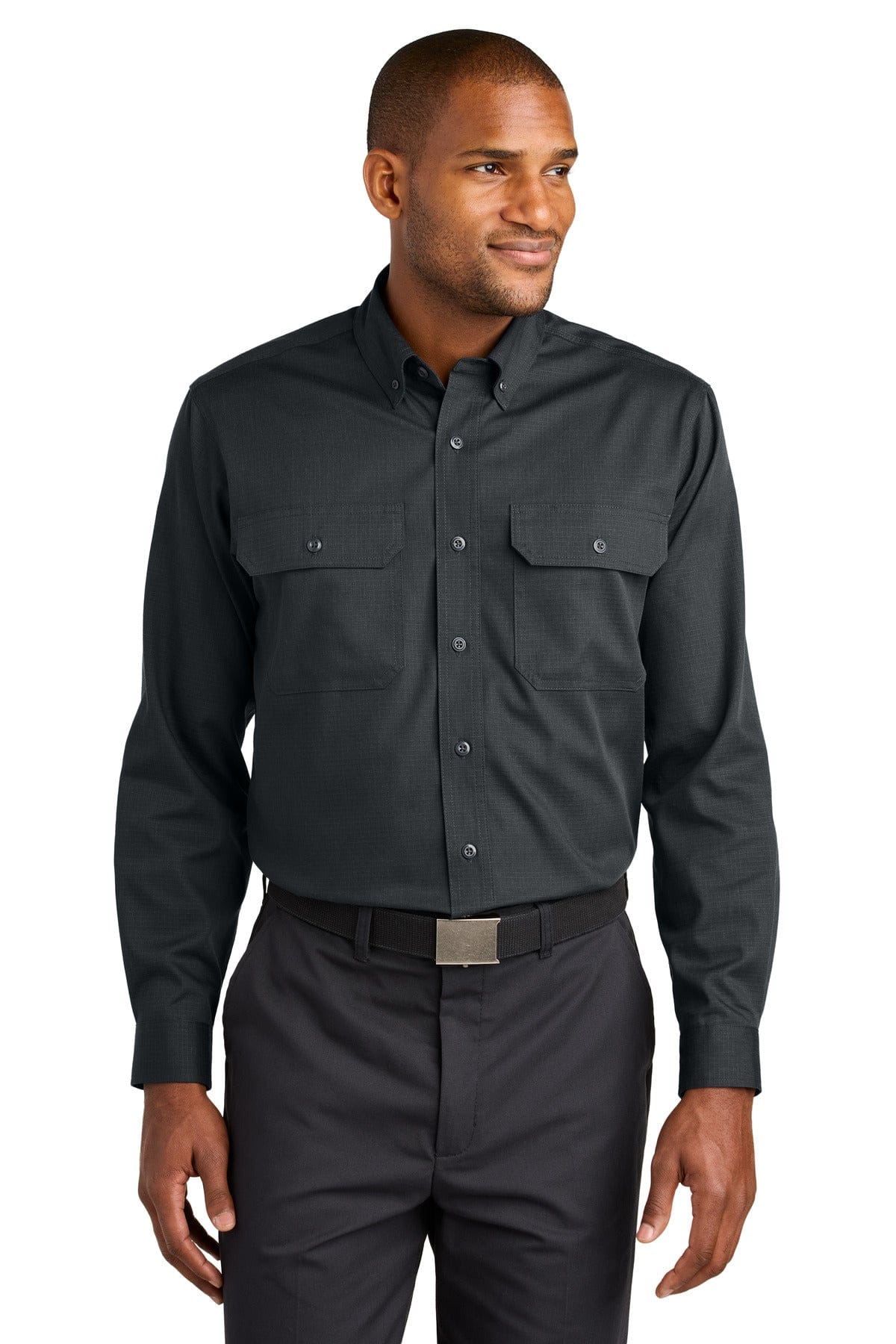 CornerStone CSW174 Long Sleeve Select Ripstop Shirt in Echo Steel